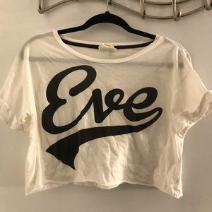 White Crop Top with Eve Logo